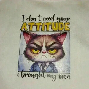 NWOT - Handmade White NB Bodysuit -I Don't Need Your Attitude I I Brought My Own